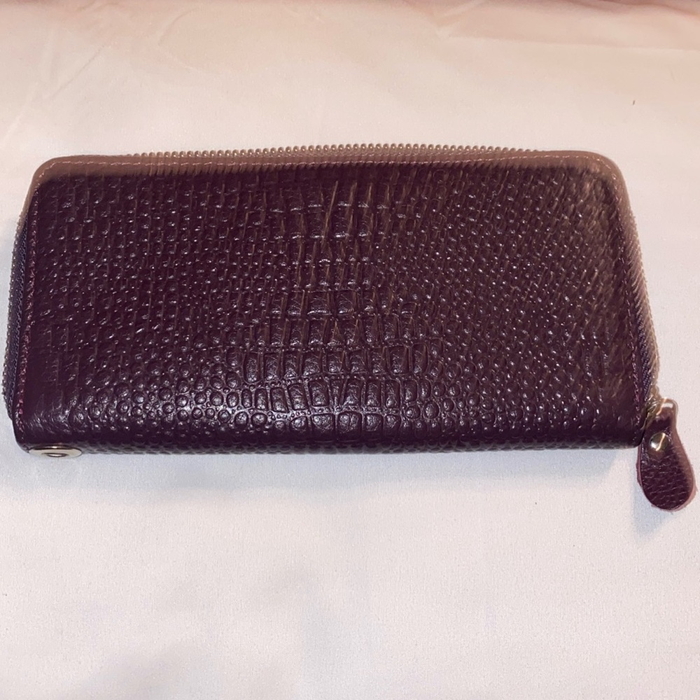 Boutique Croc Embossed Brown Continental Wallet PUC